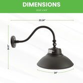 LED Gooseneck Barn Light - 35W - 5000K-Swivel Head - Black